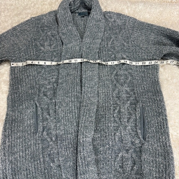Barefoot Dreams CozyChic Cabin Cable Cardigan Sweater Open Front Size Large - Picture 5 of 10